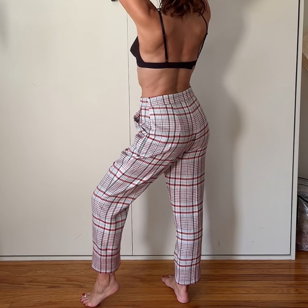 Song Of Style Plaid Trouser Pants - Crop fit